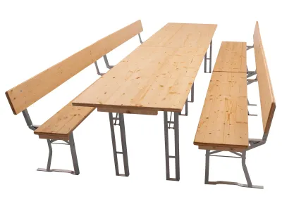Bierzeltgarnituren 164 cm in Reihe gestellt