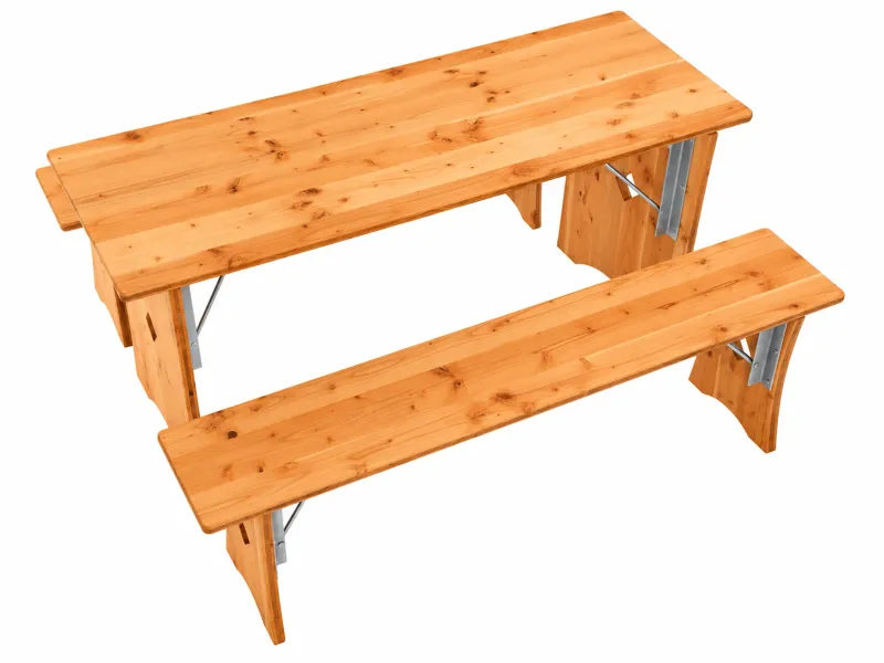 Bierzeltgarnitur klein mit Holzfüßen