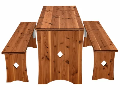 Bierzeltgarnitur klein mit Holzfüßen