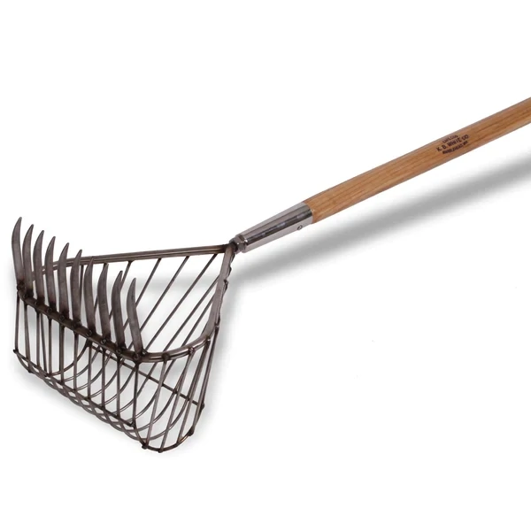 Kb White 10 Tine Quahog Rake Stainless 6&#39; Handle