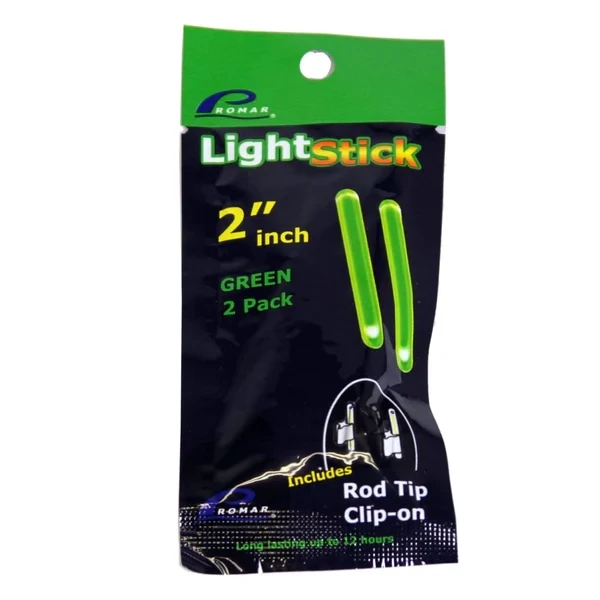 Ahi 2&quot; Rod Tip Clip-On Light Stick Green 2/PK