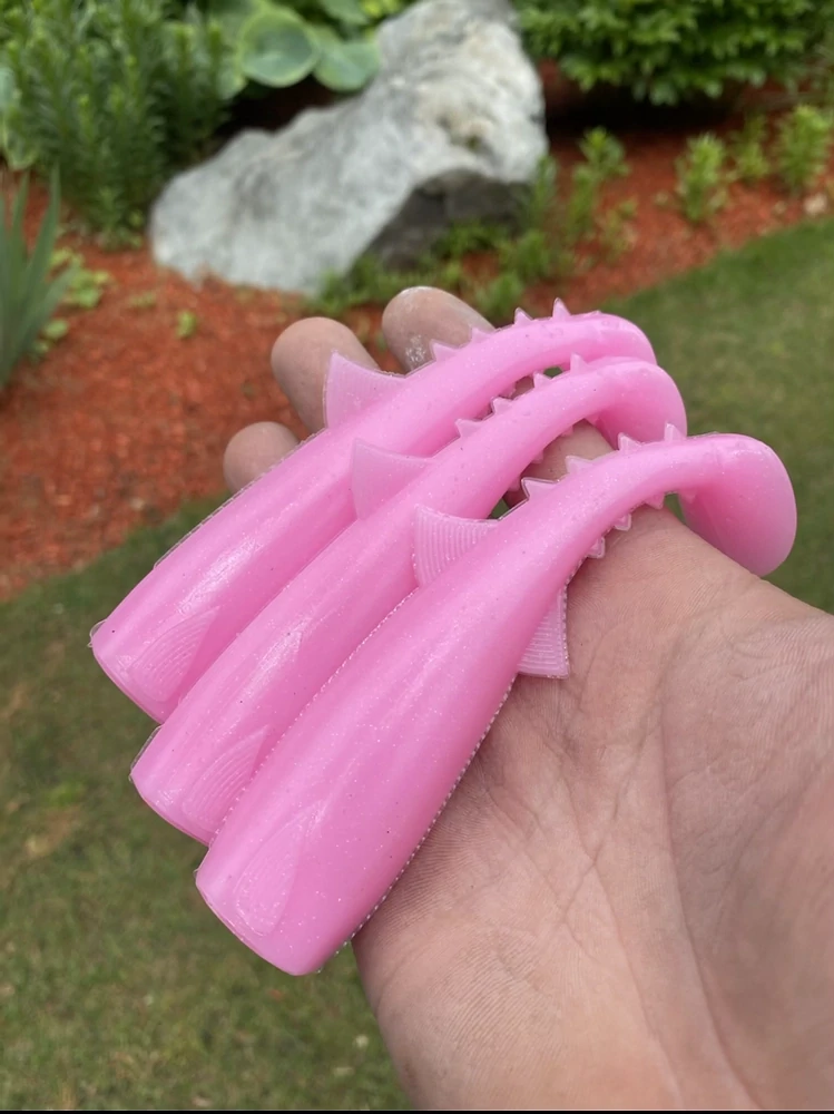 Pink Glow Replacement Swimbait Tail 2pk