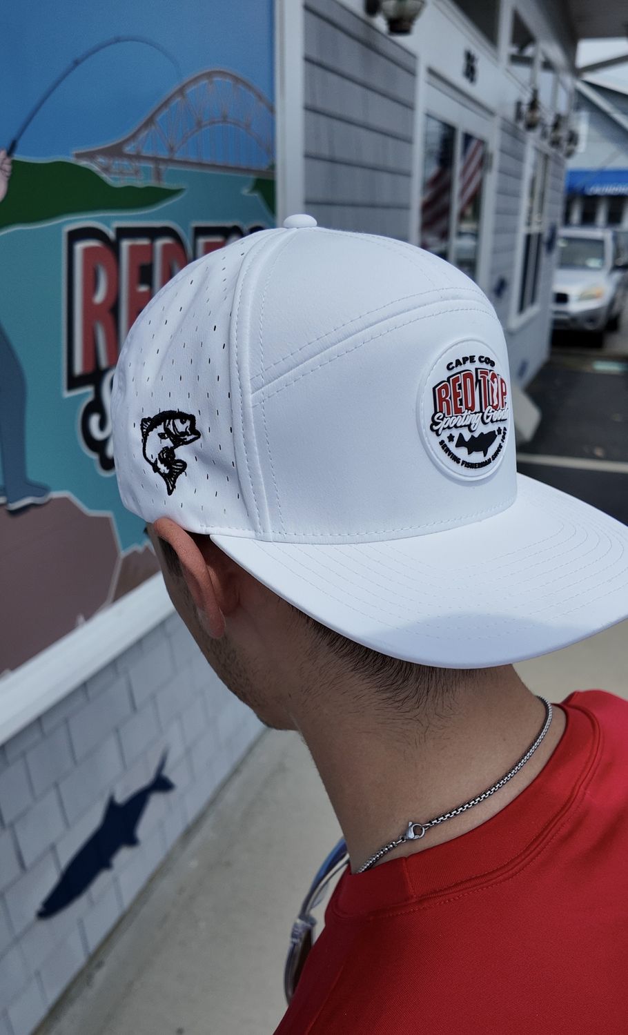 Red Top Rubber Patch Waterproof Hat