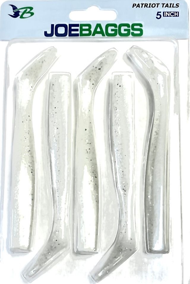 Joe Baggs Patriot Fish 6in Replacement Tails 3 Pack, Color: White