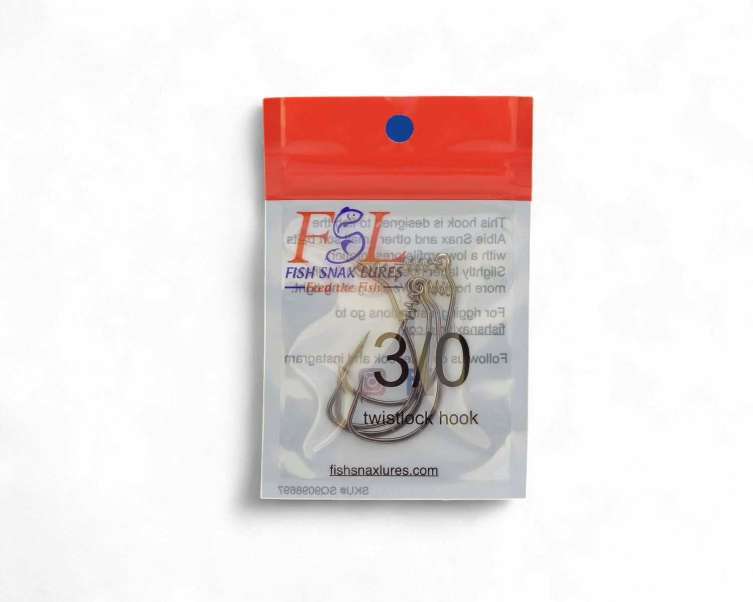 Fish Snax Twistlock Hook, Size: 3/0 4 Pack