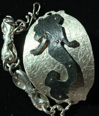 Mermaid Bracelet, Sterling Silver Bangle with handmade 