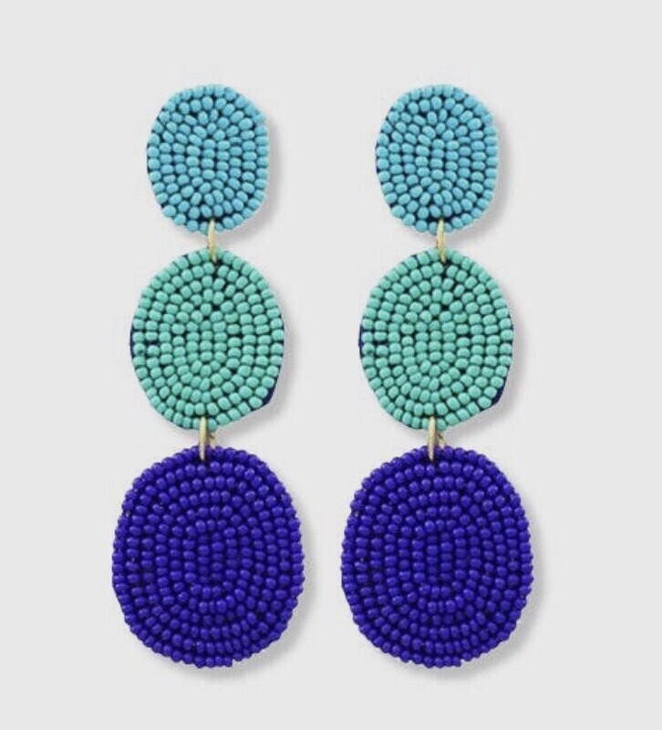 Blue Cascading Beaded Drop