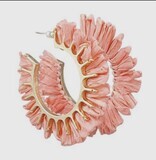 Coral Raffia Petal Hoop