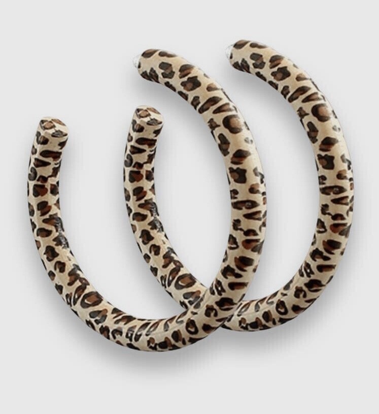 Wood Cheetah Hoops
