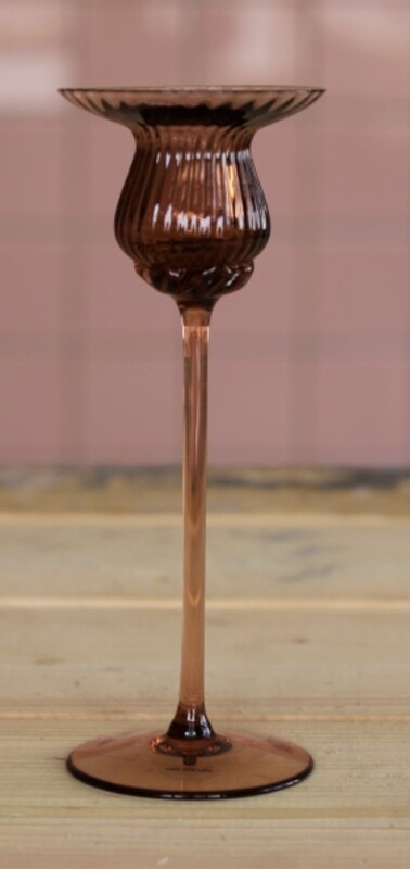 Brown Tulip  Candlestick 8&quot;