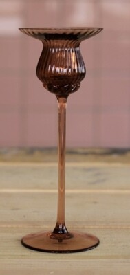 Brown Tulip  Candlestick 8&quot;