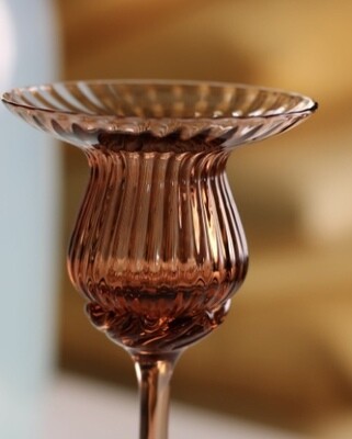 Brown Tulip Candlestick 10"