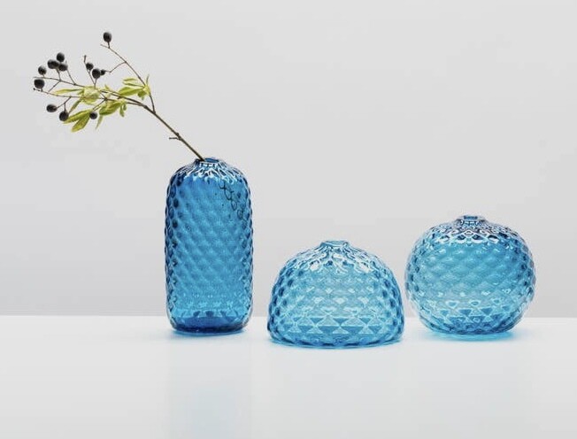 Aqua Round Bud Vase