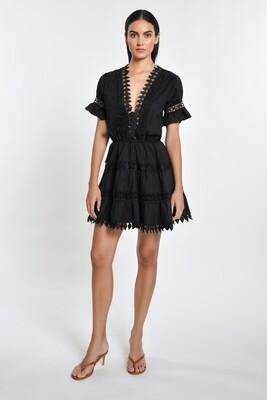 Black Lace Patterned Dress