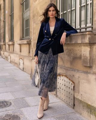 Toile de Jouy Tulle Skirt
