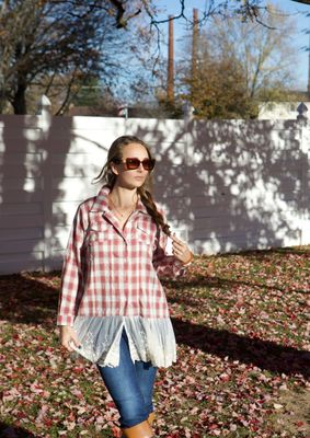 Plaid Lace Shirt