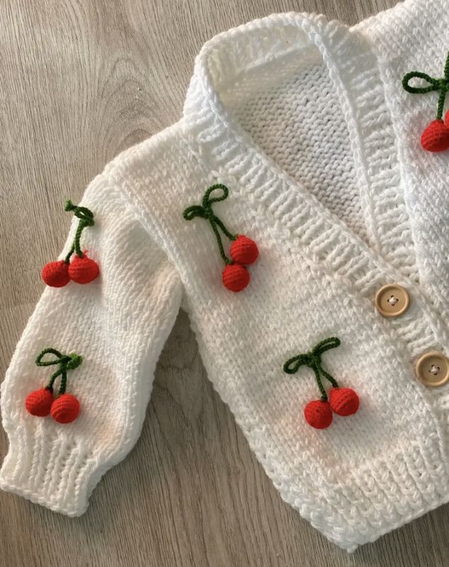 Knitted Cherry Sweater