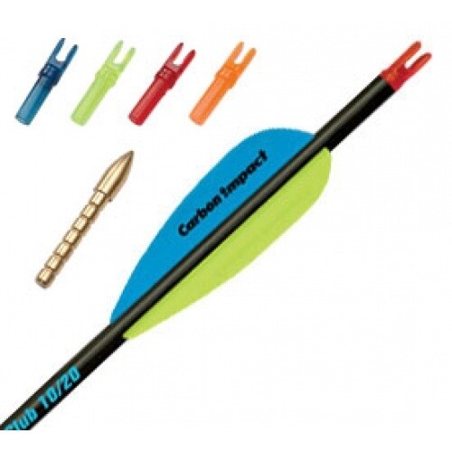 Carbon Impact Super Club Arrows nocks, vanes &amp; points (6)