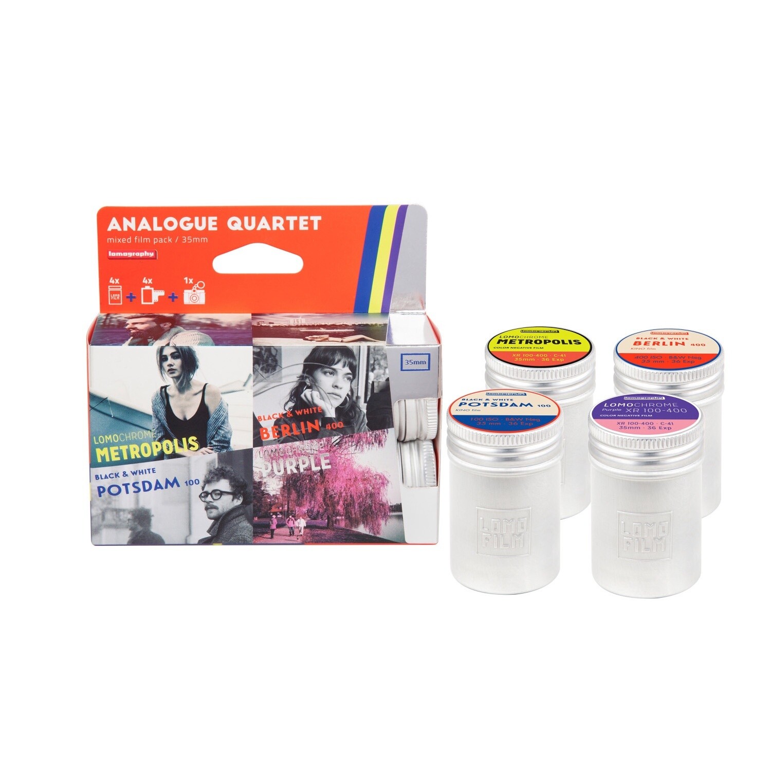 Lomography Analogue Quartet,,1 X each Metropolis, Purple, Potsdam &amp; Berlin