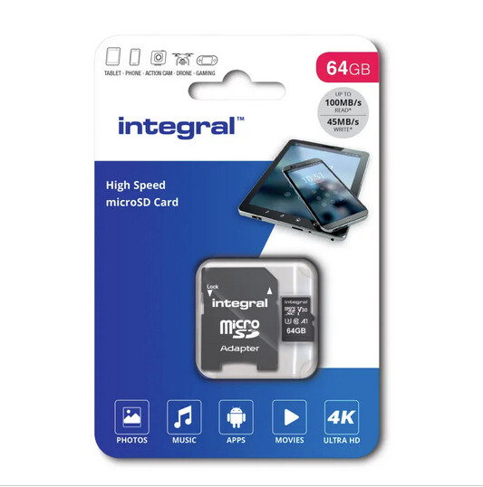 Integral High Speed 64GB microSD Card