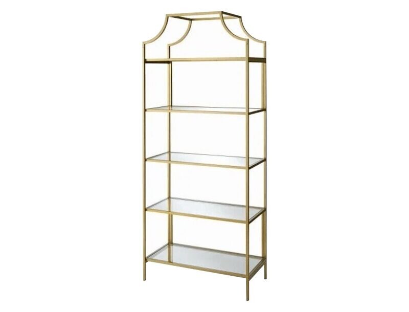 Skinny Glass Gold Shelf Barback