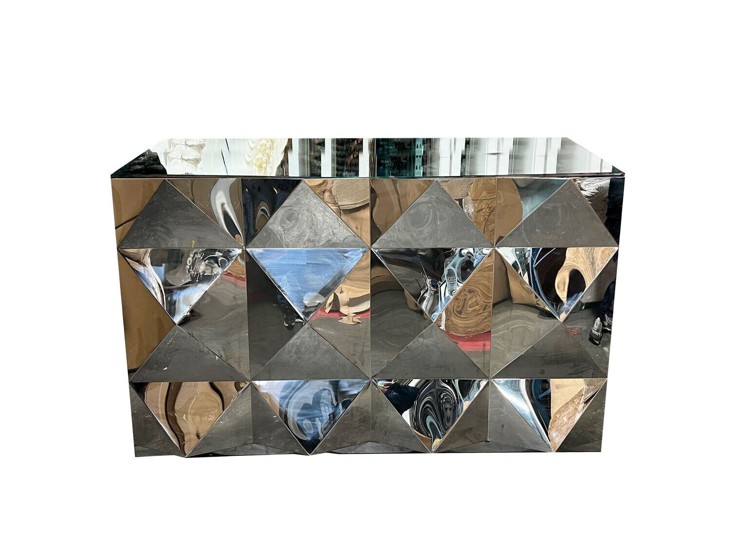 6ft Silver Diamond Bar w/Mirror Top
