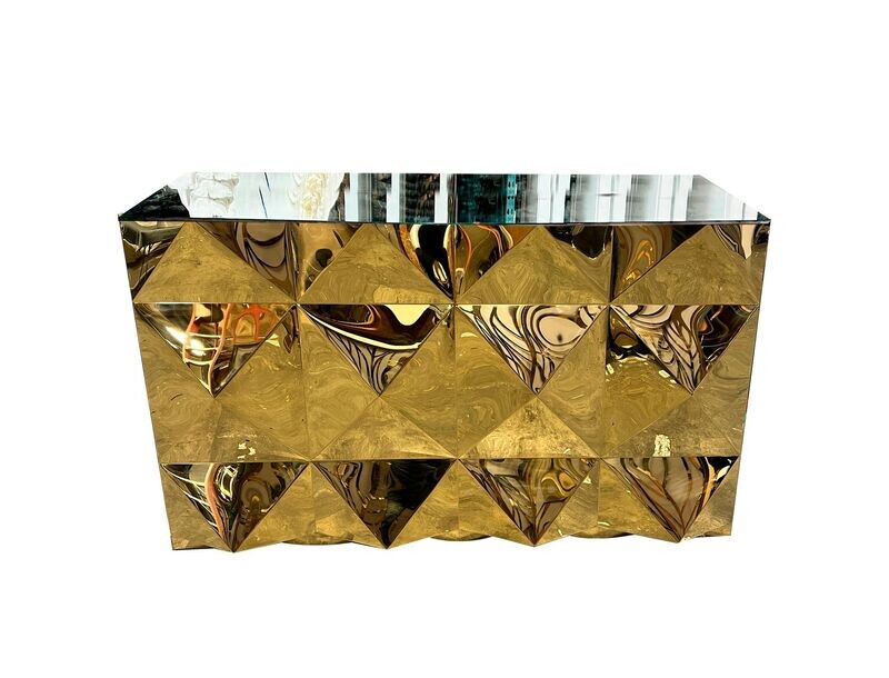6ft Gold Diamond Bar w/Mirror Top