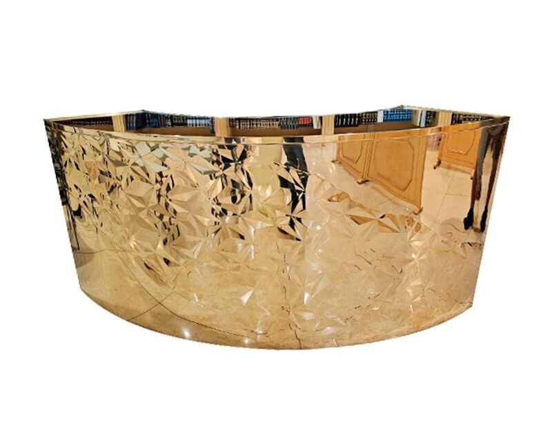 8ft Gold Galaxy Serpentine w/Glass Top Bar