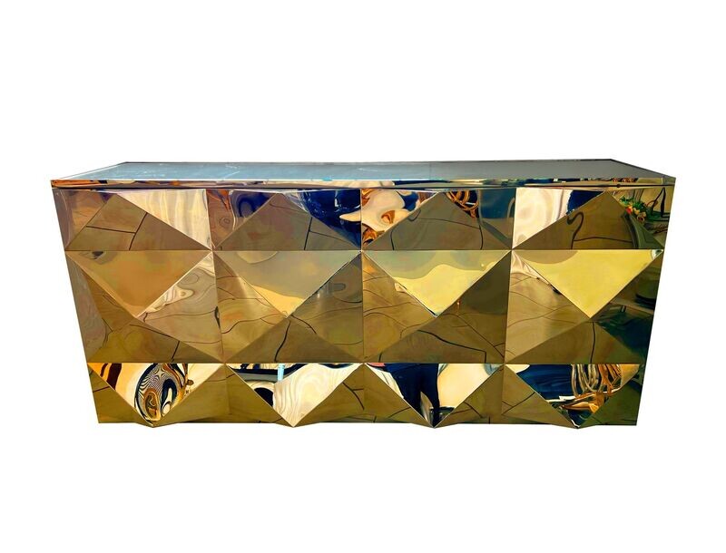 8ft Gold Diamond Bar w/Mirror Top