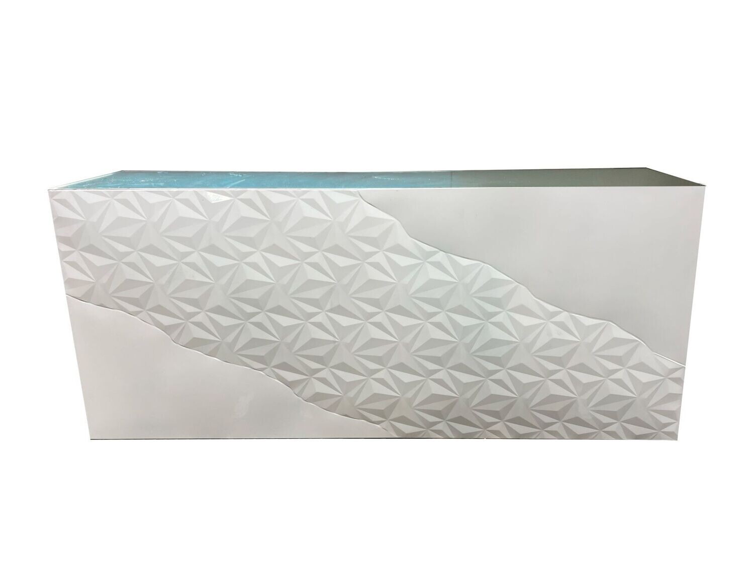 8ft White Galaxy Bar w/Glass Top