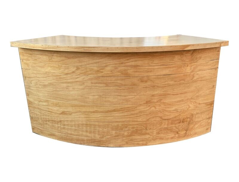 8ft Serpentine Natural Wood Bar