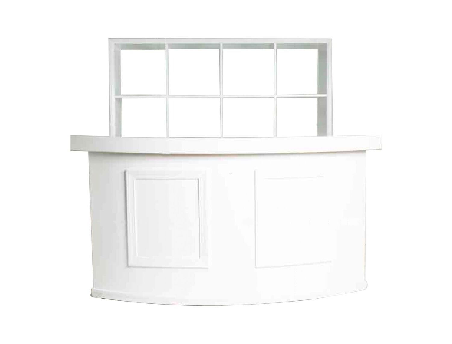 6ft White Lacquer Serpentine Bar