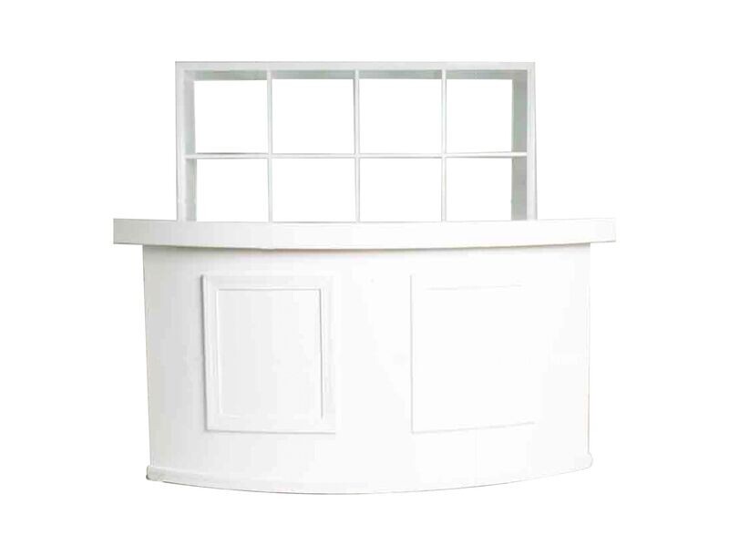 6ft White Lacquer Serpentine Bar