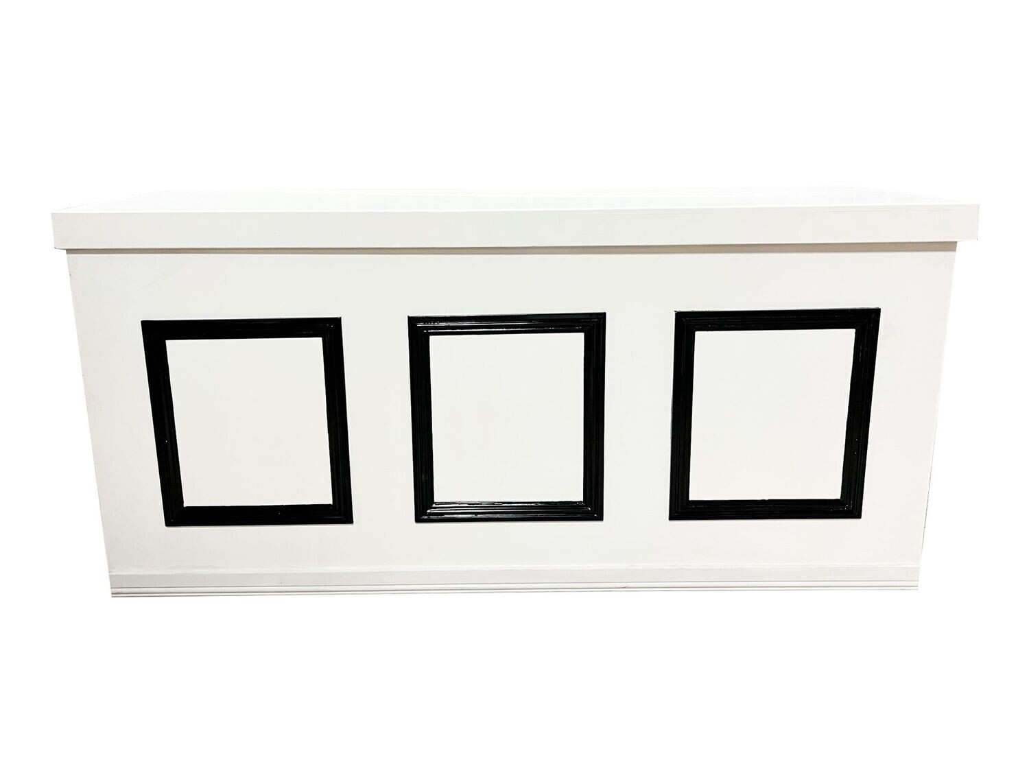 6ft White Lacquer w/ Black Frame Bar