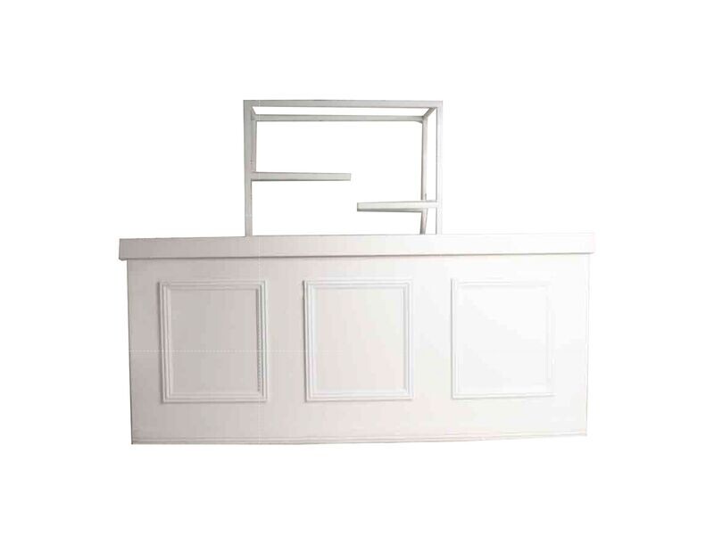8ft White Lacquer Frame Bar