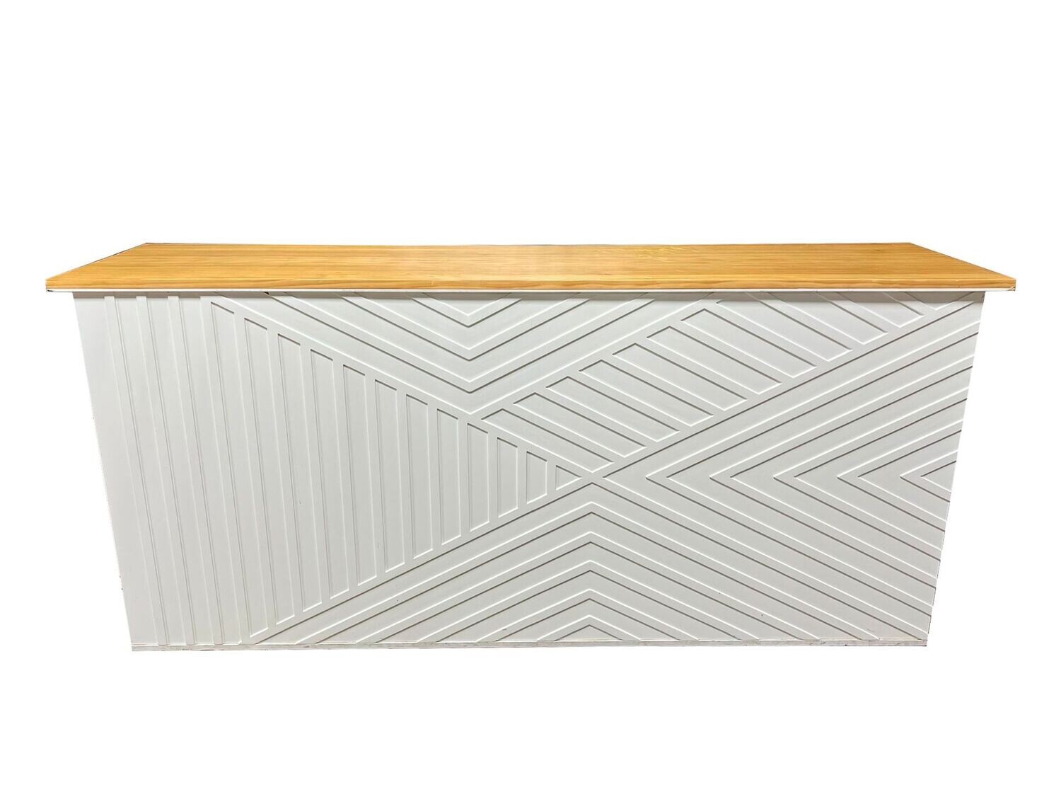 8ft White Art Deco w/ Natural Top