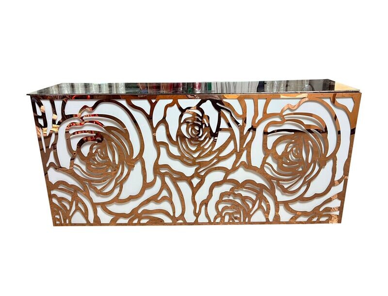 8ft Rose Gold Flower Bar