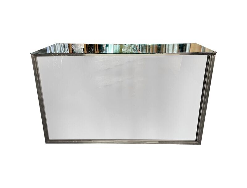 6ft Silver Frame Bar w/Mirror Top