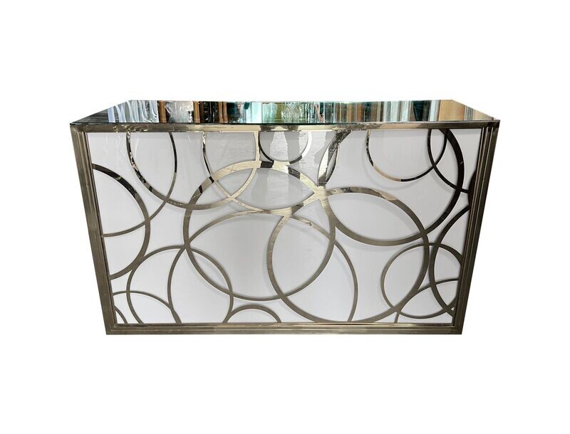 6ft Silver Circle Bar w/Mirror Top