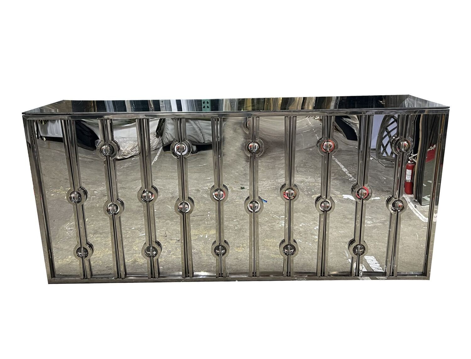8ft Silver Chandelier Bar