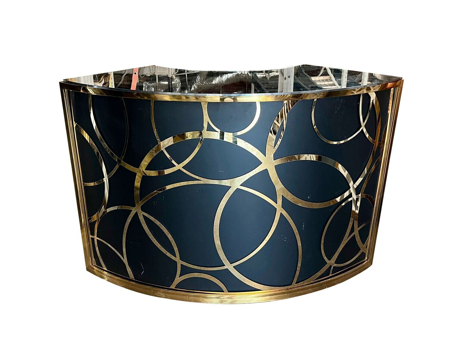 6ft Gold Frame Serpentine Circle Design Bar