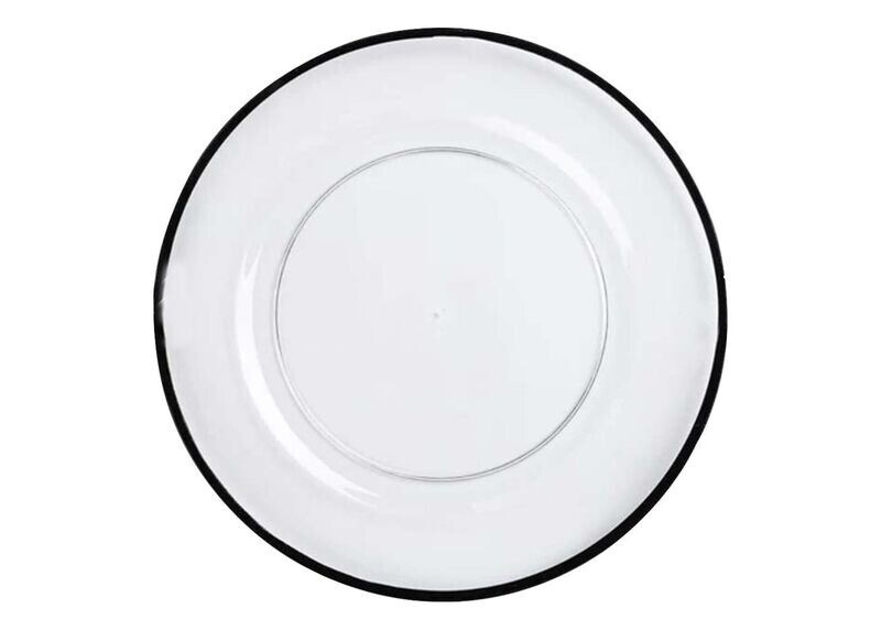Black Rim Glass Charger