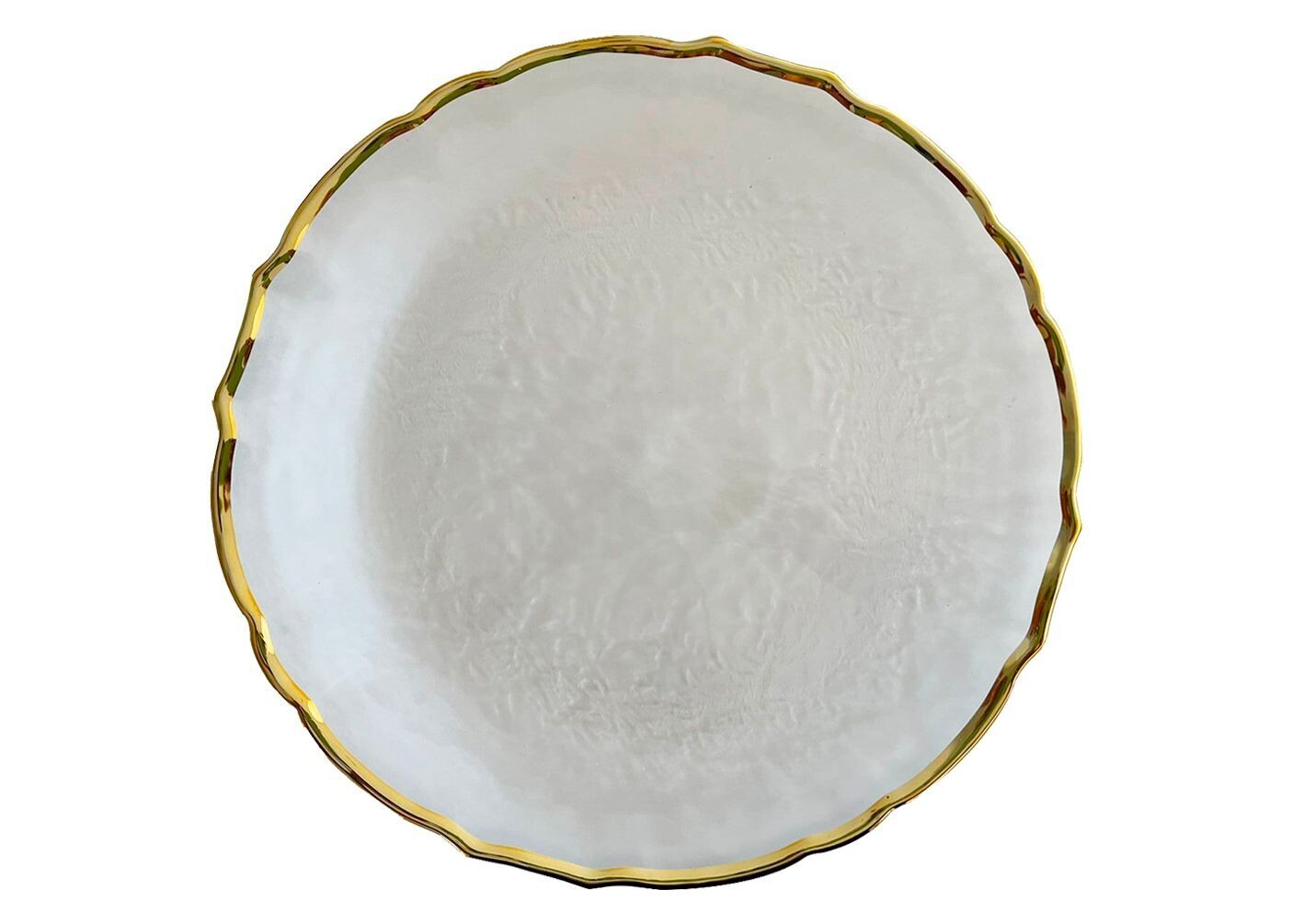 Gold Rim Scallop Glass Charger