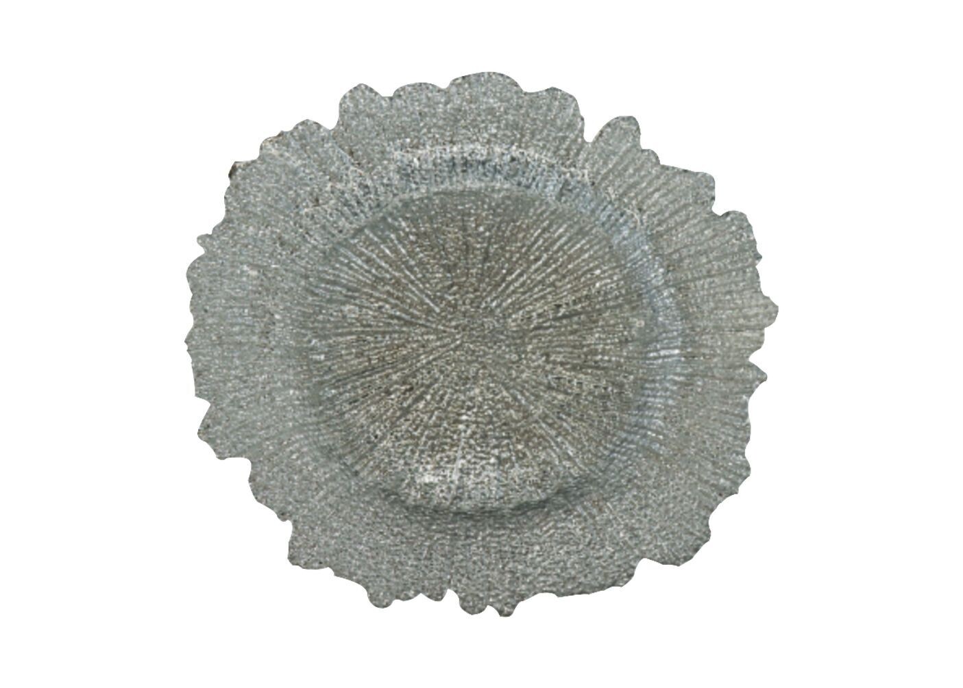 Silver Leaf Glass Charger