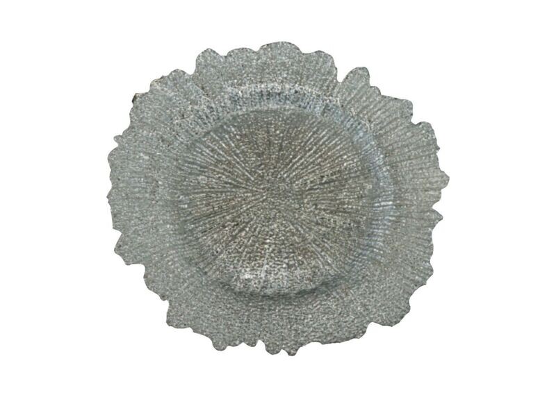 Silver Leaf Glass Charger