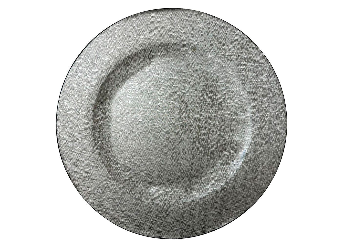 Silver Scratch Acrylic Charger