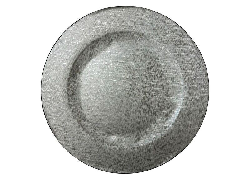 Silver Scratch Acrylic Charger
