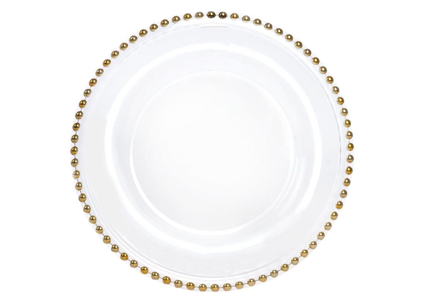 Gold Beaded Glass Charger