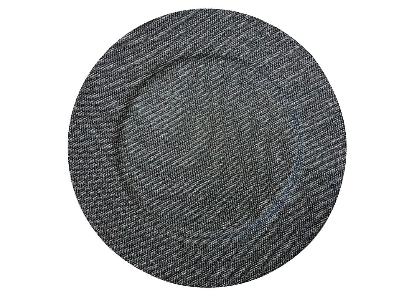 Black Sparkle Acrylic Charger