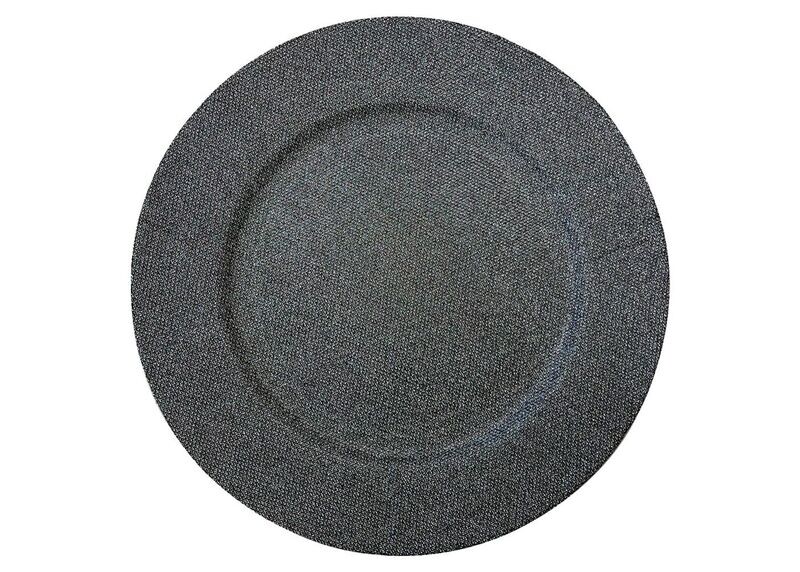 Black Sparkle Acrylic Charger